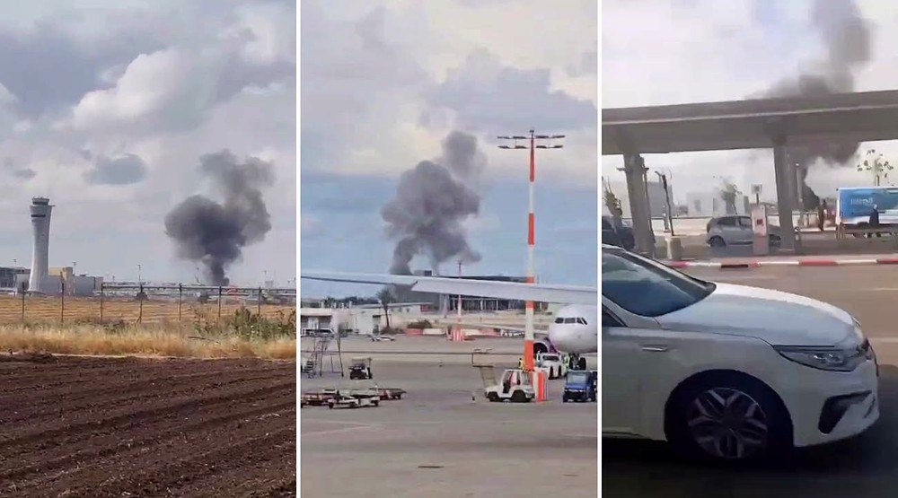 Video: Footage shows a huge 25-meter-deep crater at Ben Gurion Airport after a Yemeni missile&nbsp;strike.